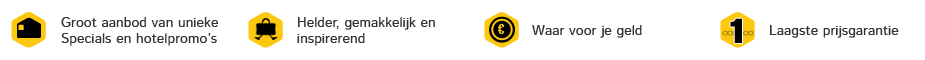 Groot aanbod van unieke Specials en hotelpromo's | Helder, gemakkelijk en inspirerend | Waar voor je geld | Laagste prijsgarantie